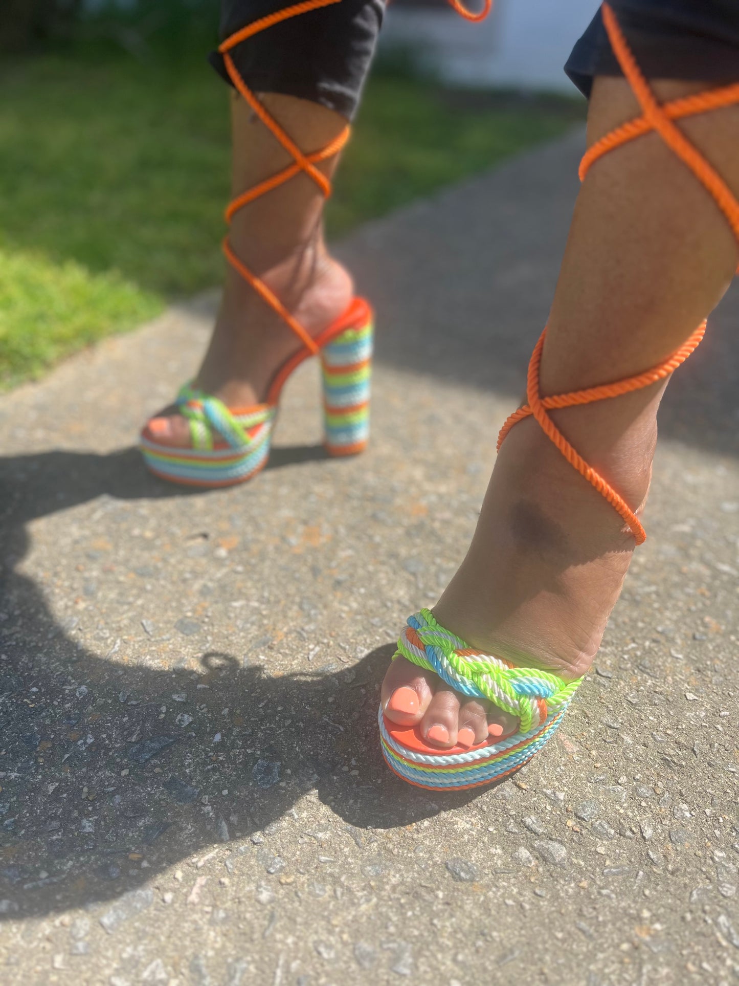 Sunkissed Strut Platform Heels